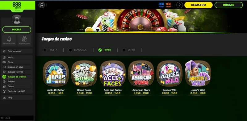 Video poker Casino 888