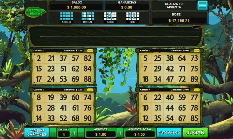 Tema y características del video bingo Amazonia Bingo online