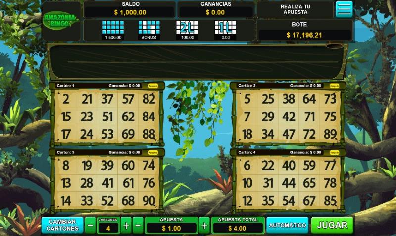 Tema y características de los slots Amazonia Bingo online